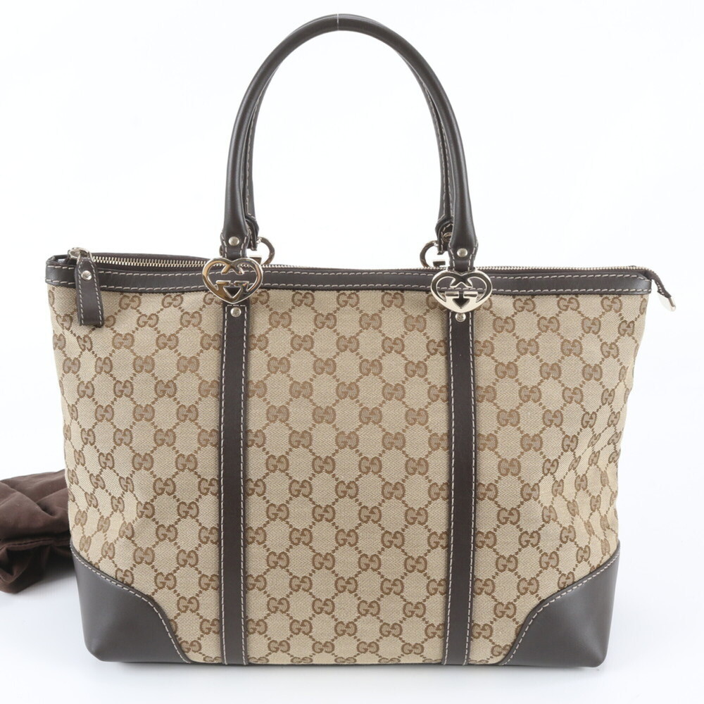 GUCCI Brown Leather Love Shoulder Bag